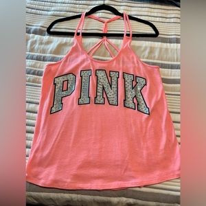 Like new! Victoria’s Secret PINK coral pink studded top